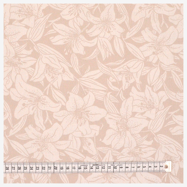 Baumwollstoff Ornament beige/weiß