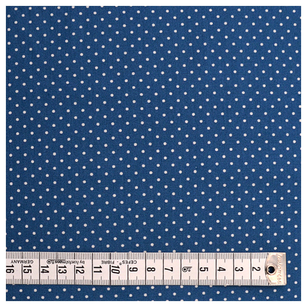 Baumwolle mini Tupfen indigo und weiß