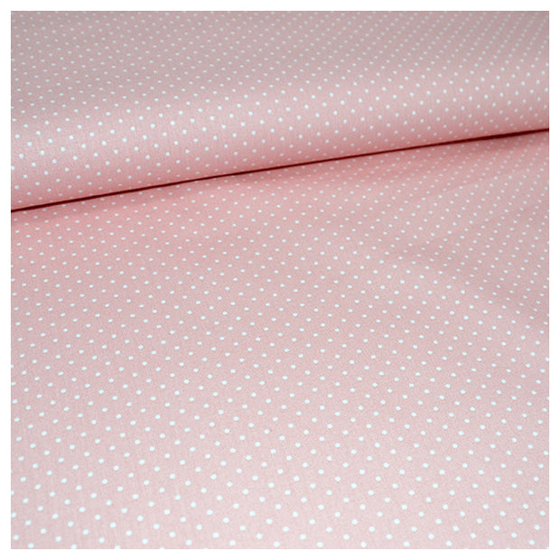 Baumwolle mini Tupfen rosa und weiß